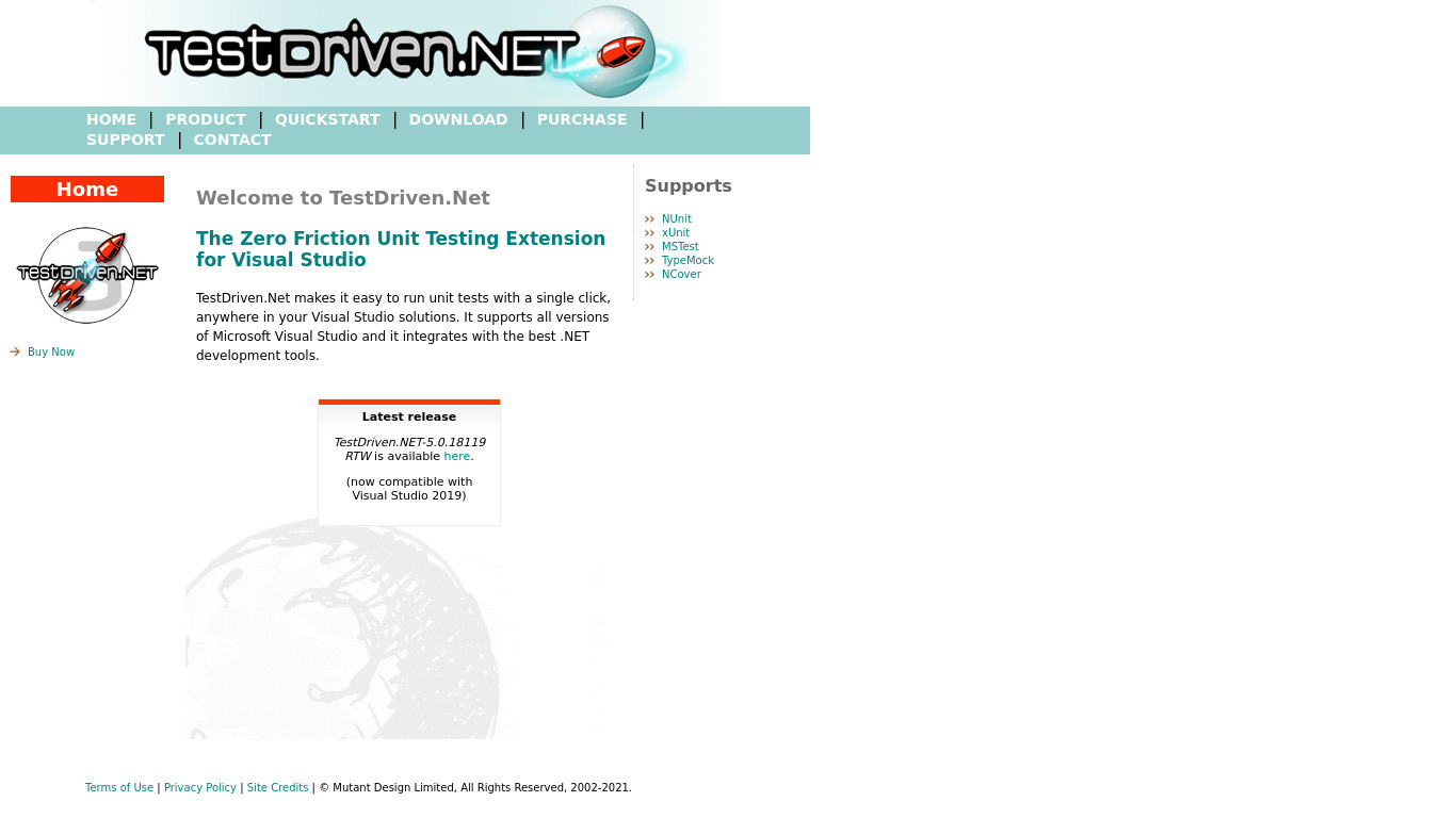 TestDriven.NET Landing page