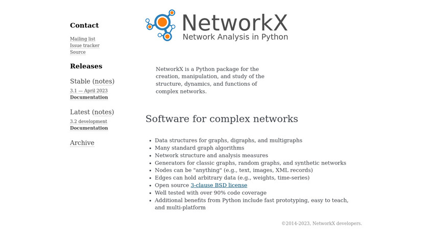 NetworkX Landing Page