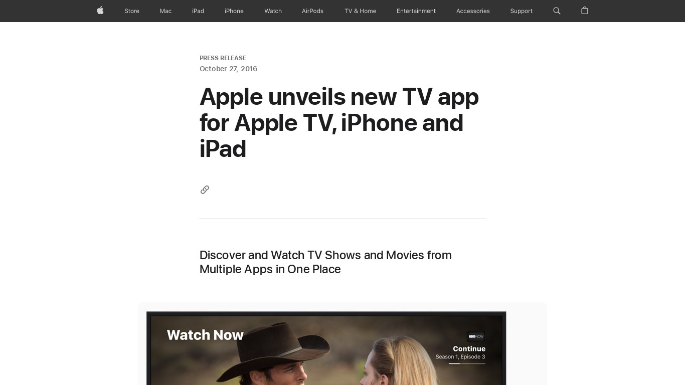 Apple TV App Landing page
