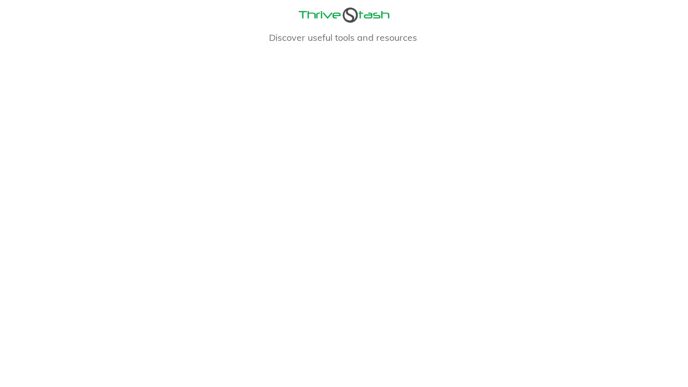 ThriveStash Landing page