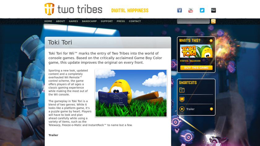 Toki Tori Landing Page