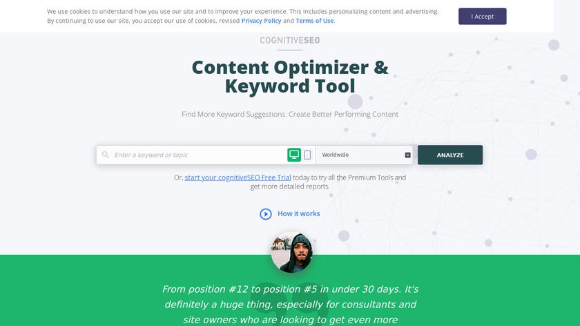 Keyword Tool & Content Assistant Landing Page