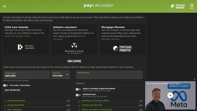 Pay Calculator Landing Page