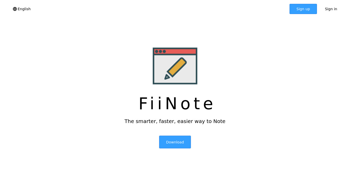 FiiNote Landing page