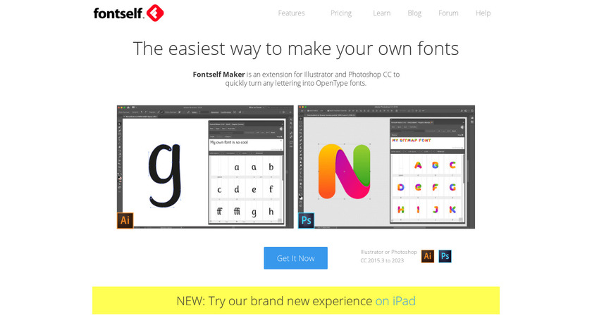 Fontself Maker for Photoshop Landing Page