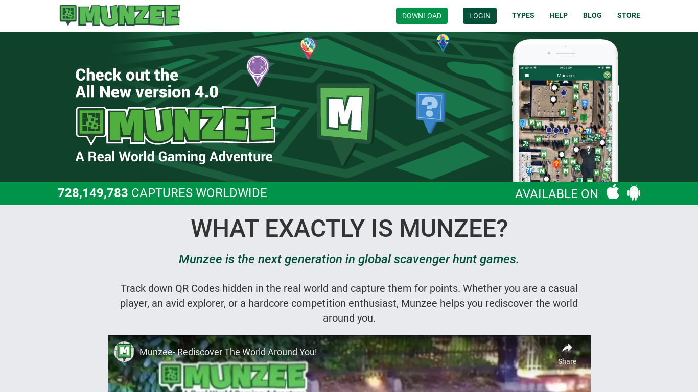 Play Munzee Landing page