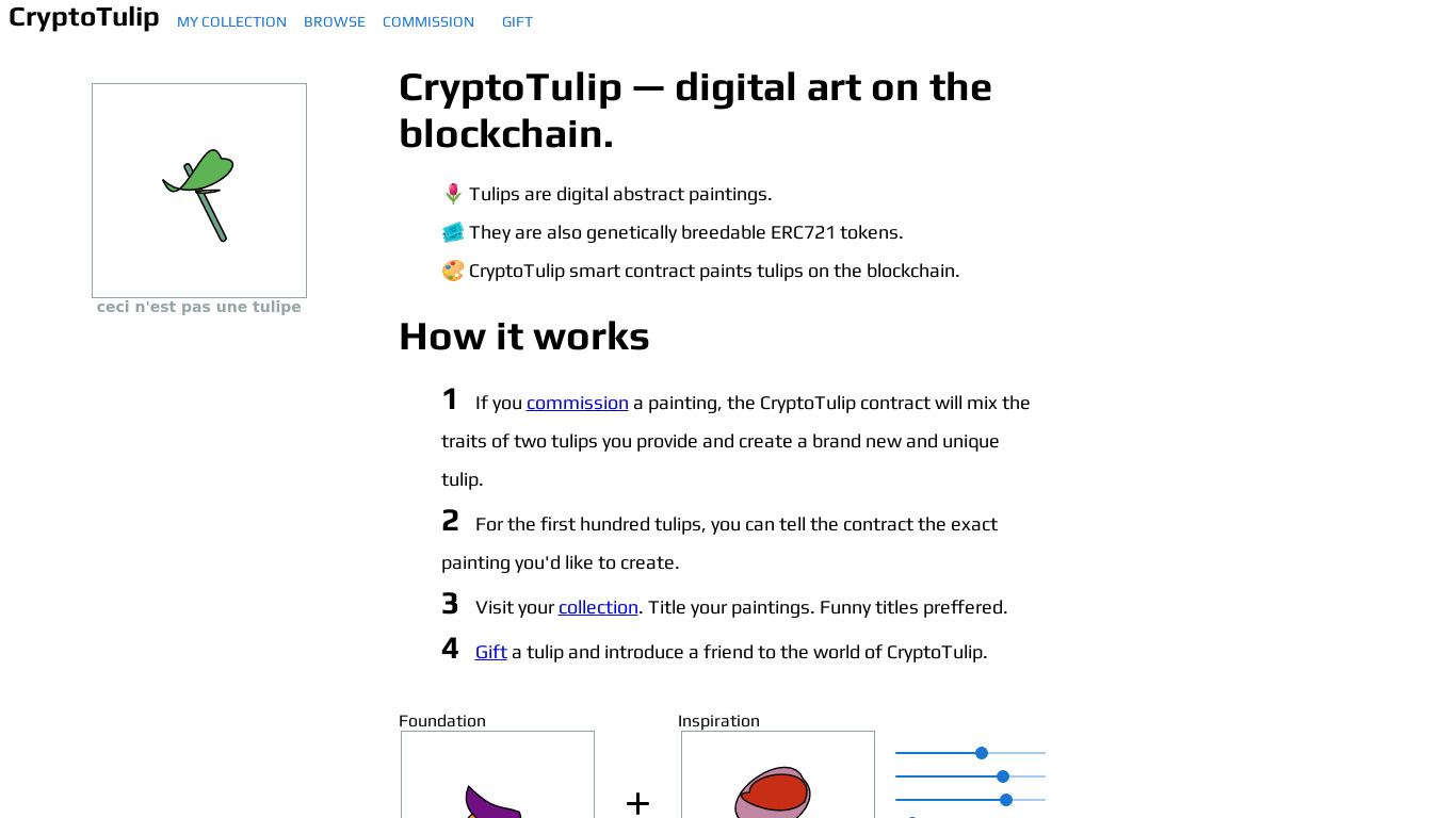 CryptoTulip Landing page
