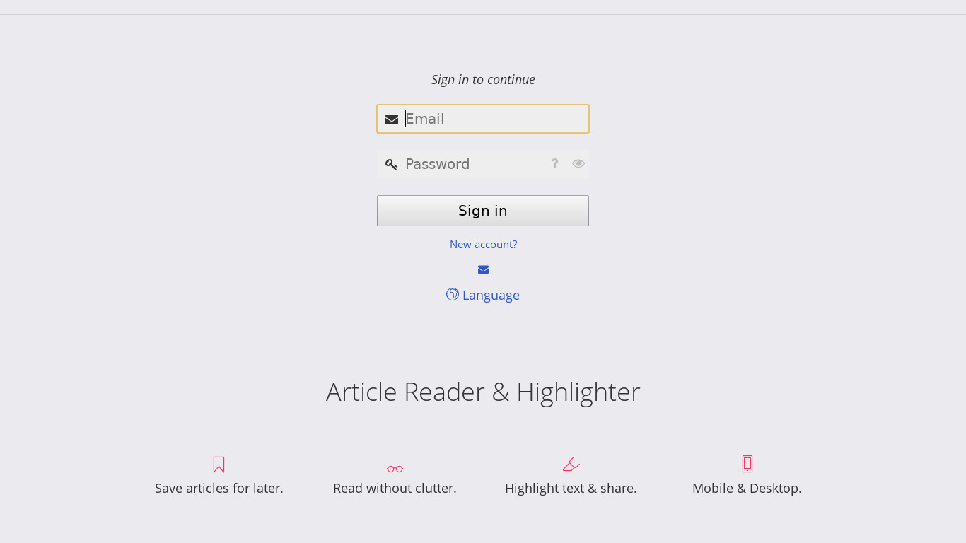 mind.im Reader Highlighter Landing page