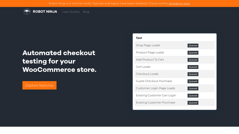 Robot Ninja Landing Page
