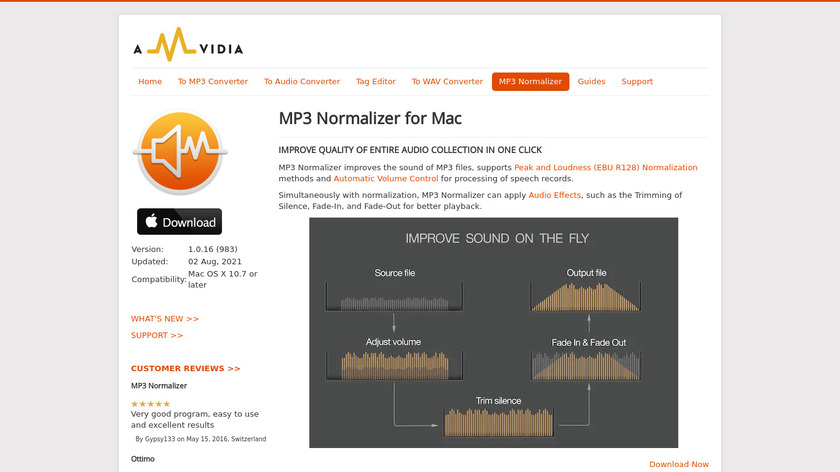 MP3 Normalizer Landing Page