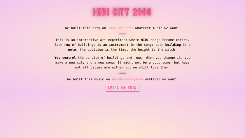 MIDI CITY 2000 Landing Page