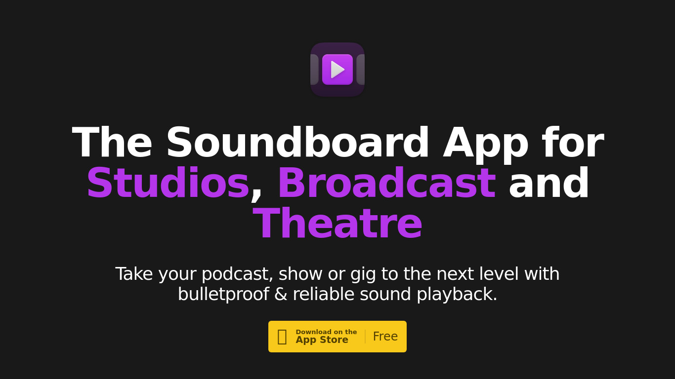 Soundboard Studio Landing page