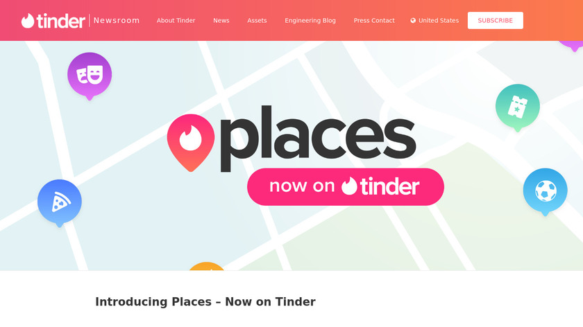 Tinder Places Landing Page