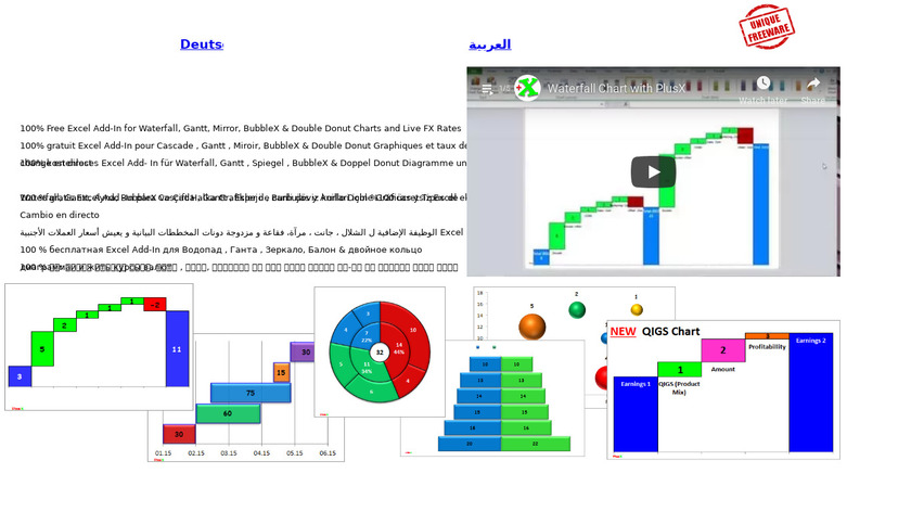 PlusX Excel Add-In Landing Page