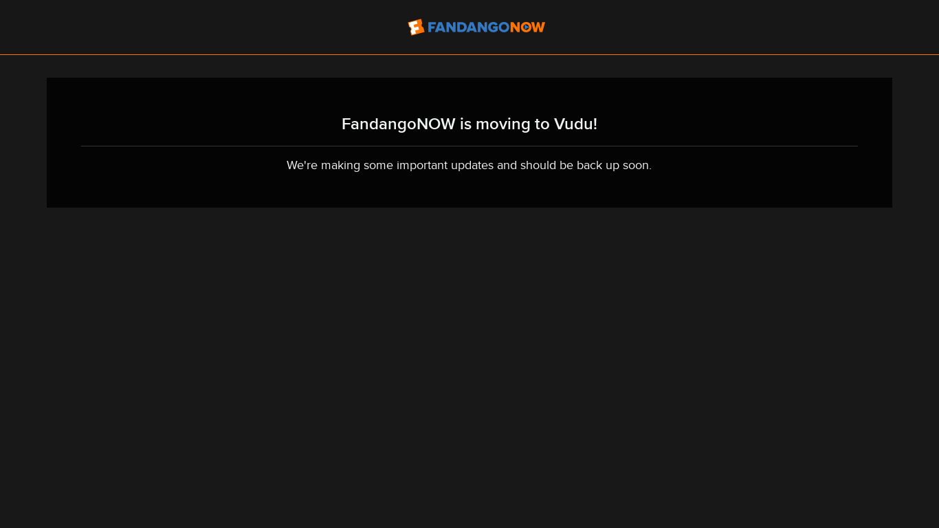 FandangoNOW Landing page