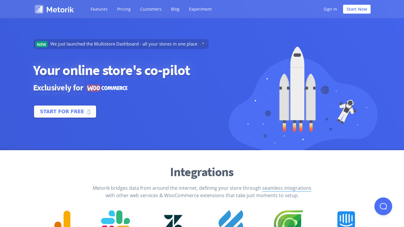 Metorik Landing page