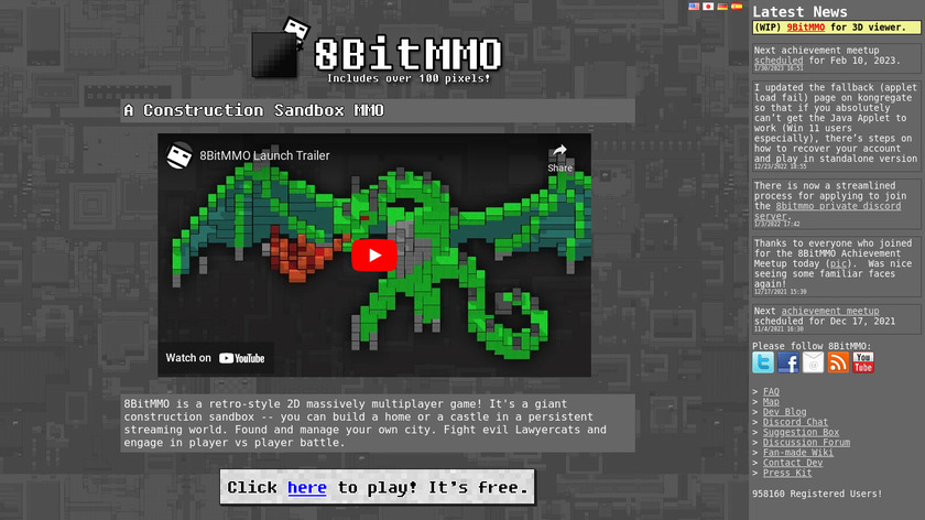 8-Bit MMO Landing Page
