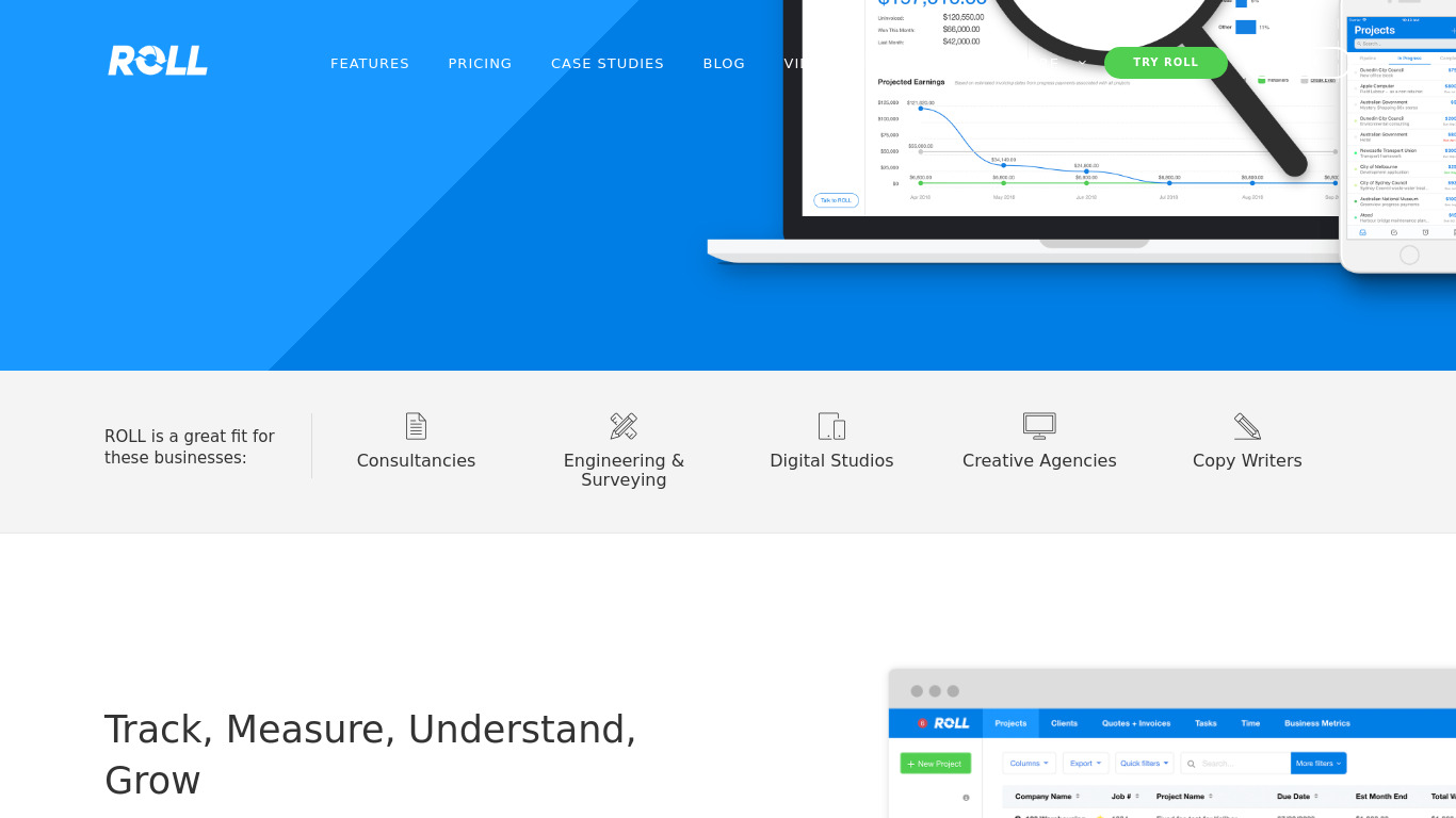 Roll Landing page