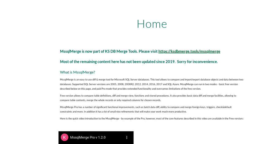 MssqlMerge Landing Page