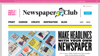 Newspaper Club screenshot