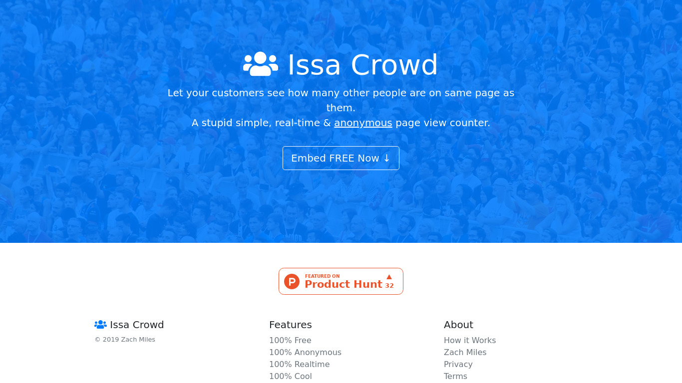 Issa Crowd Landing page