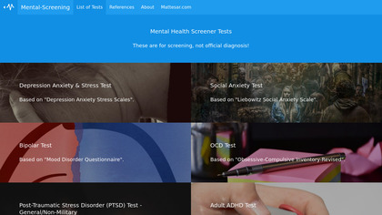 mattesar.com Mental Screening image