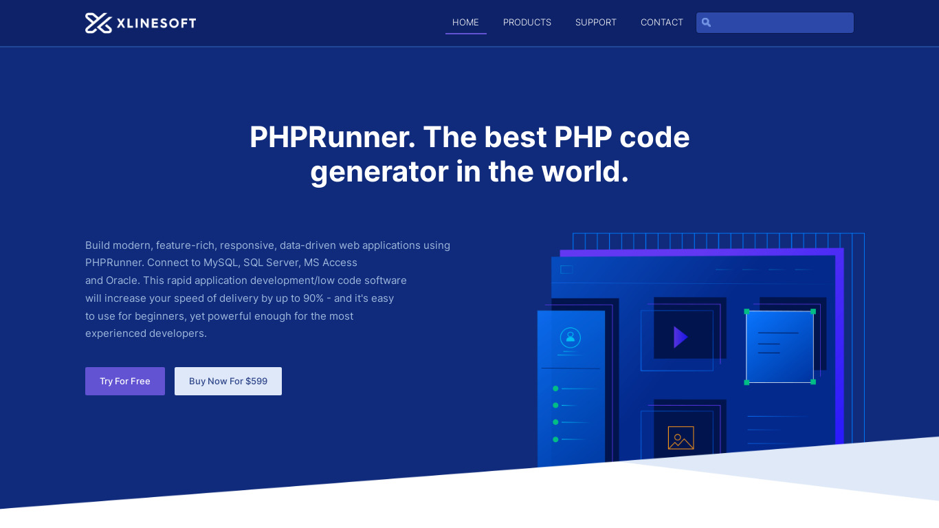 PHPRunner Landing page