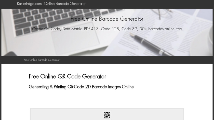 Online QR Code Image Generator Landing Page