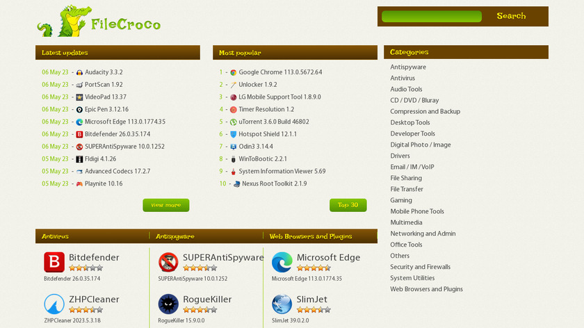 FileCroco Landing Page