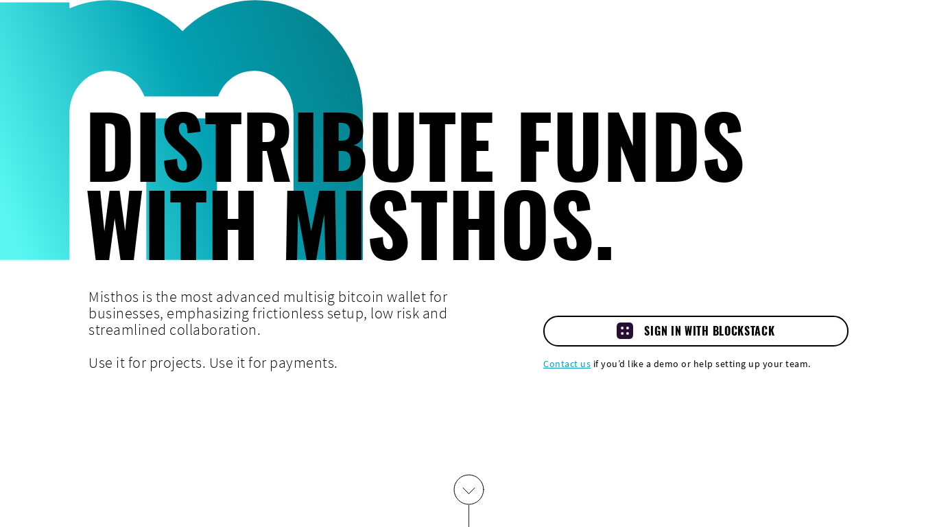 Misthos Landing page