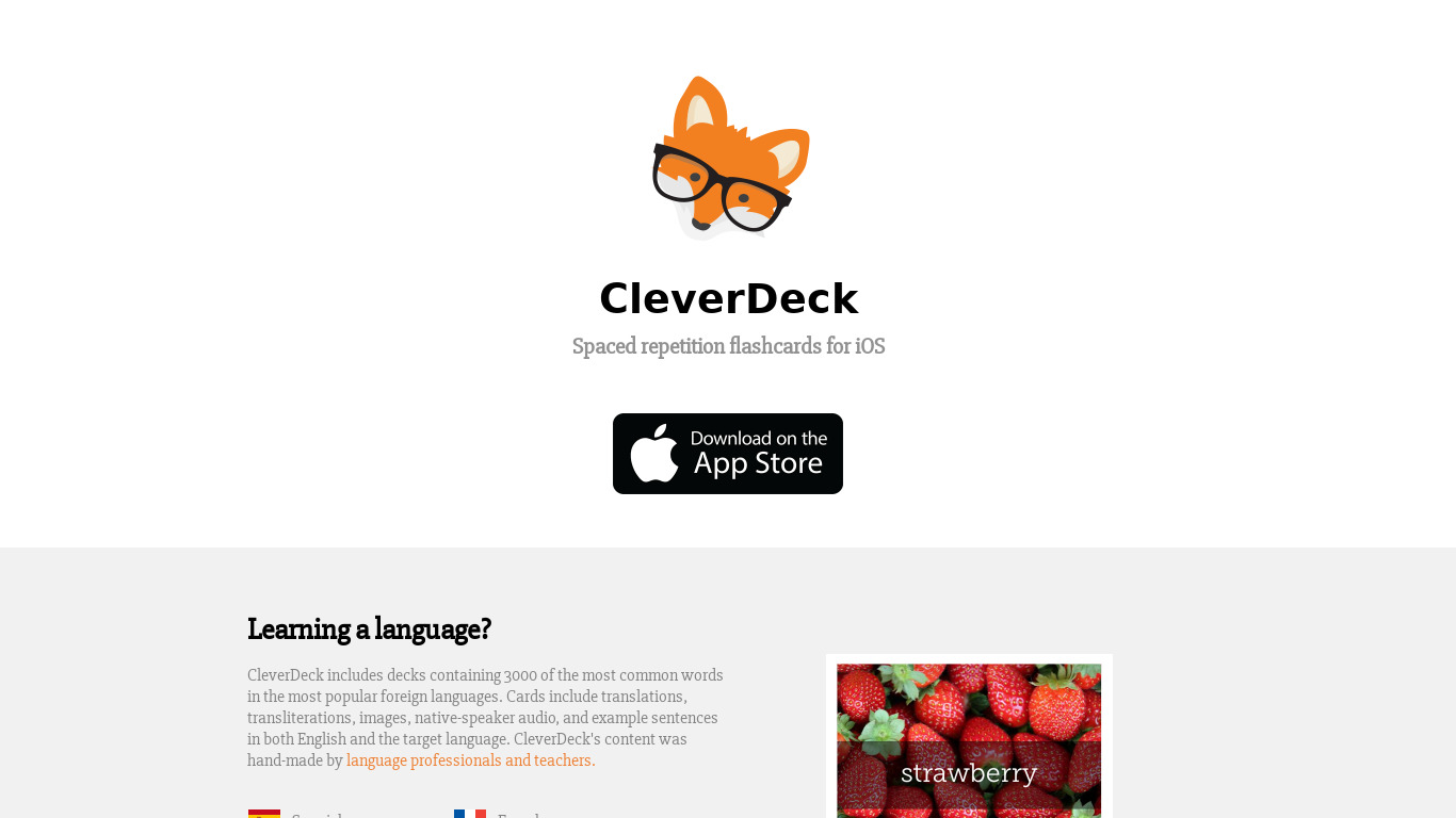 CleverDeck Landing page