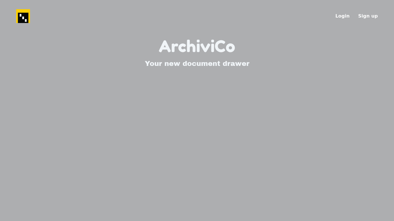 ArchiviCo Landing page