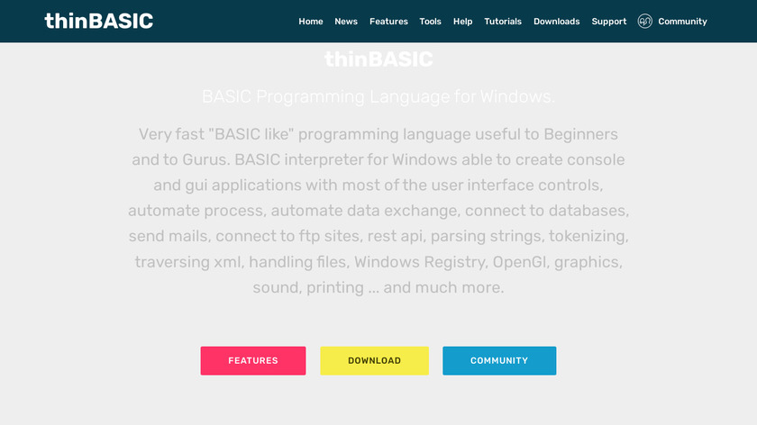 thinBasic Landing Page