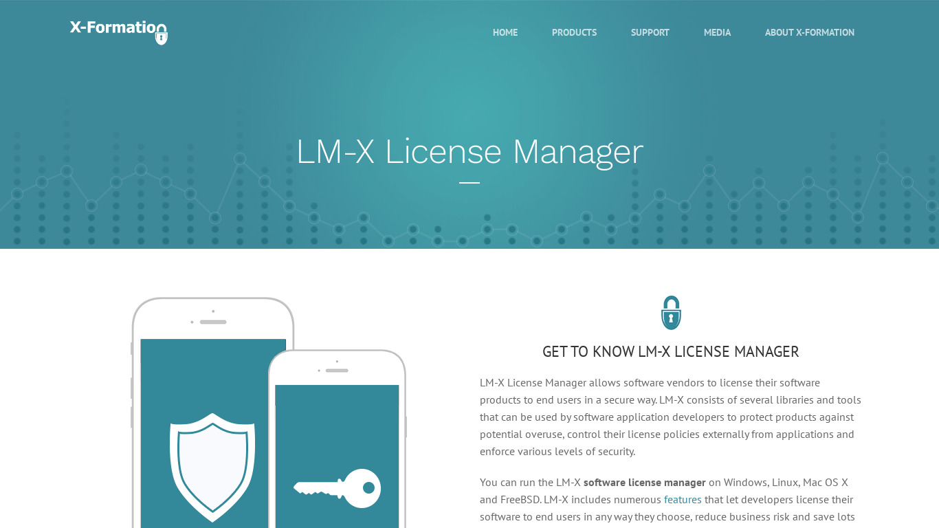 LM-X License Manager Landing page