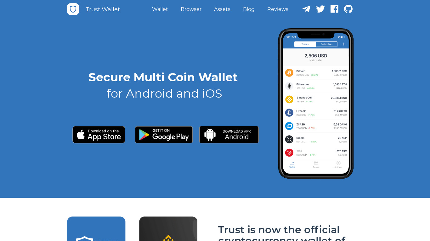 Trust Wallet Landing page