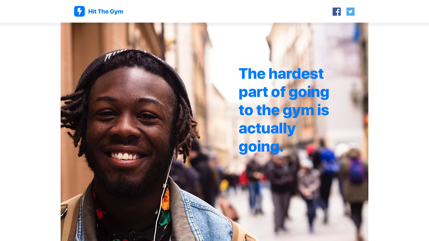 Hit The Gym Landing page