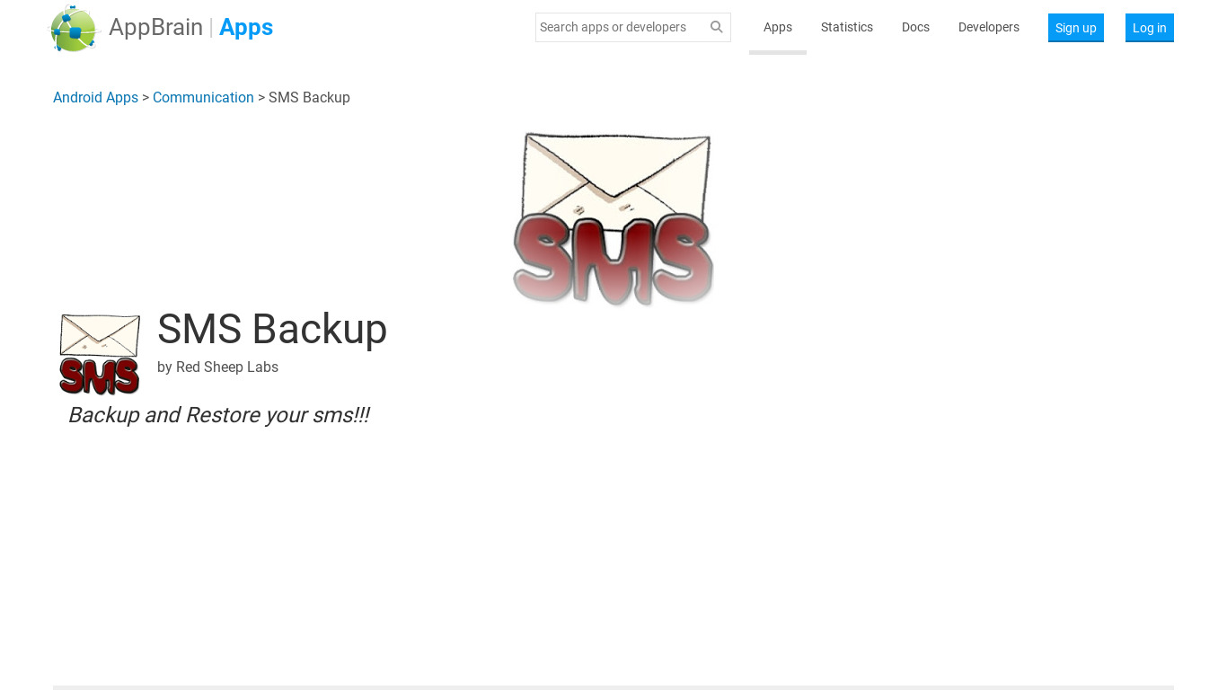 SMS Backup Landing page