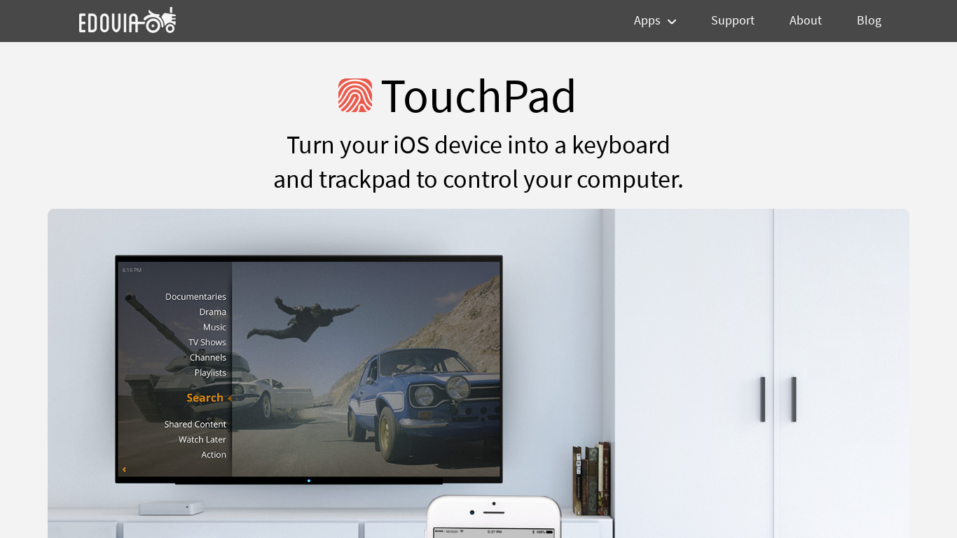 Touchpad Landing page