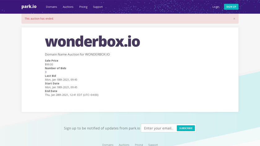 WonderBox Landing Page