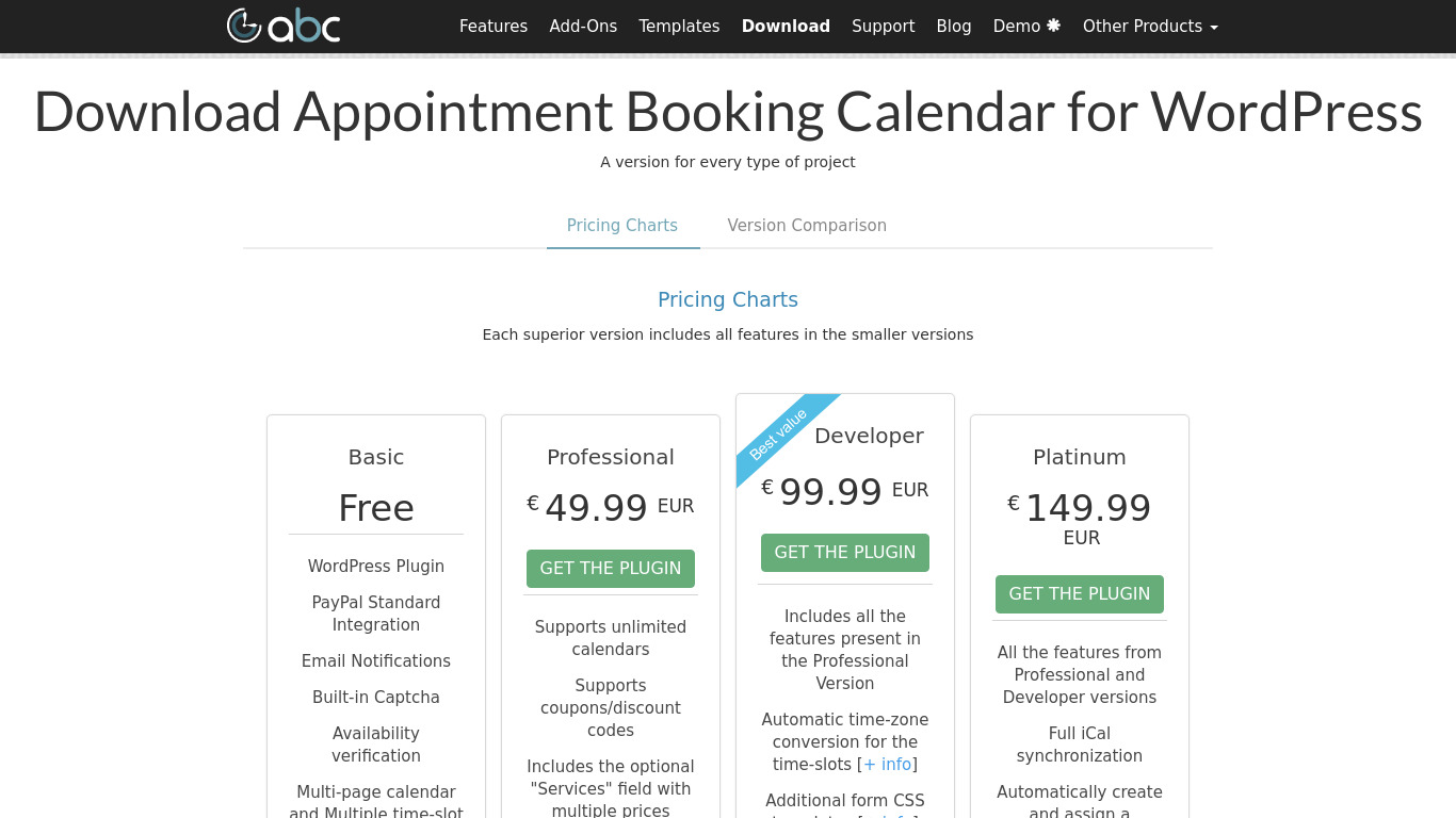 Appointment Booking Calendar Landing page