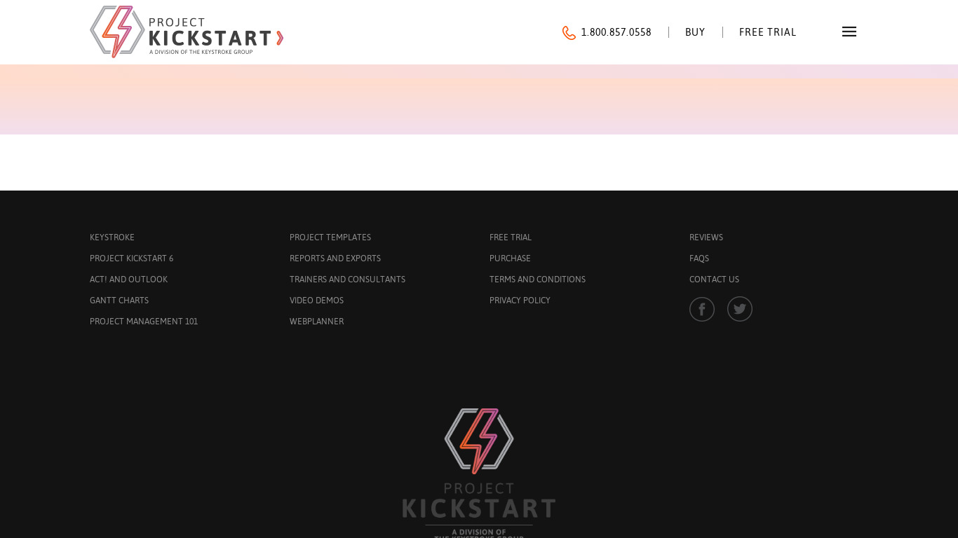 Project KickStart Landing page