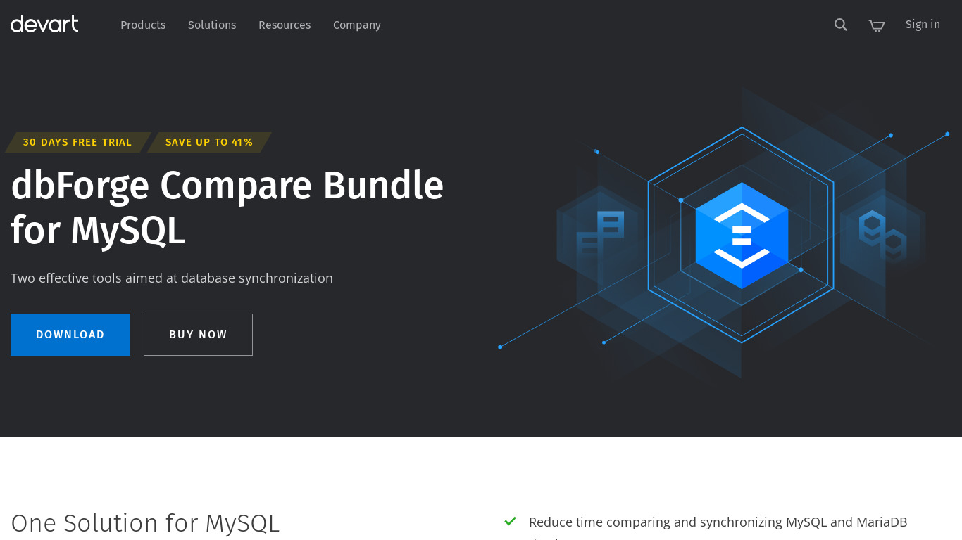  Devart Compare Bundle for MySQL Landing page