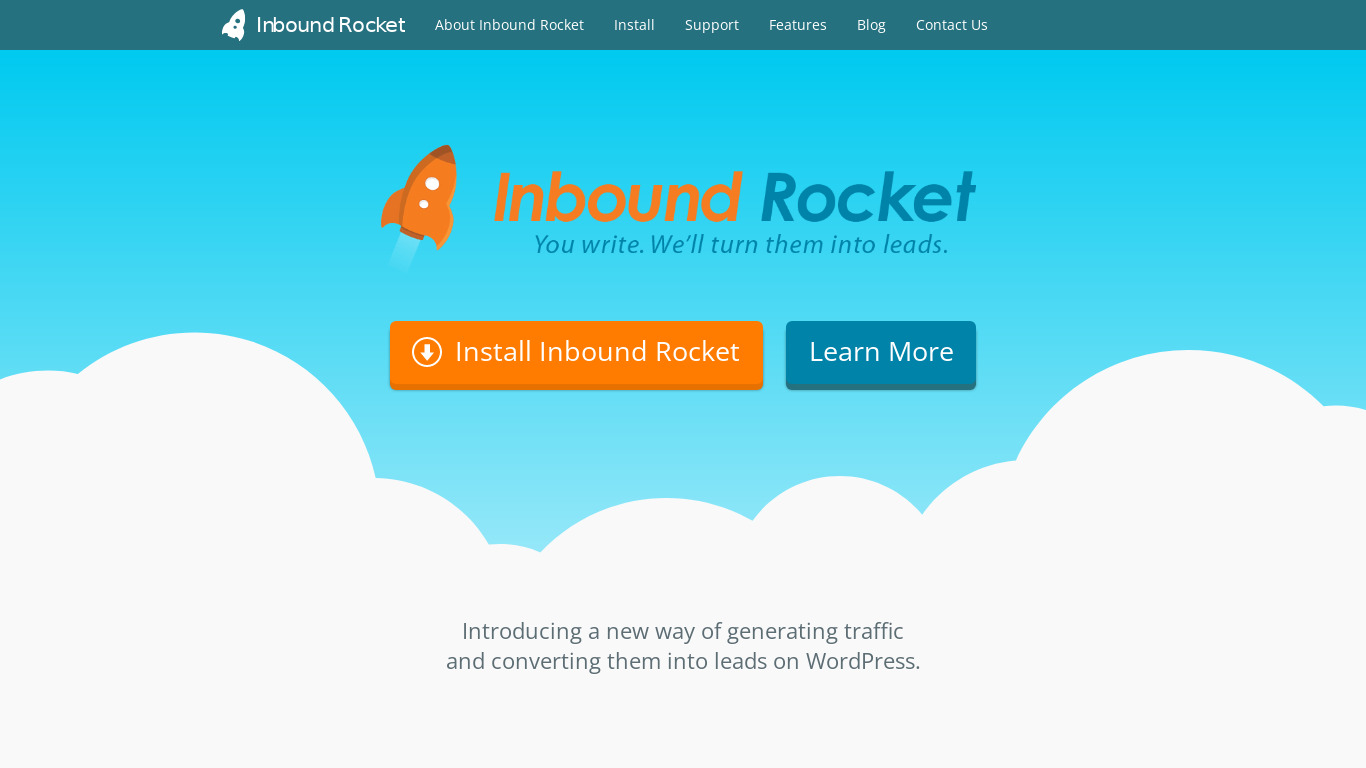 Inbound Rocket Landing page