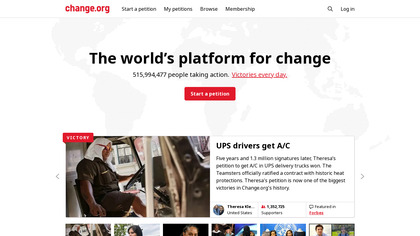 Change.org screenshot
