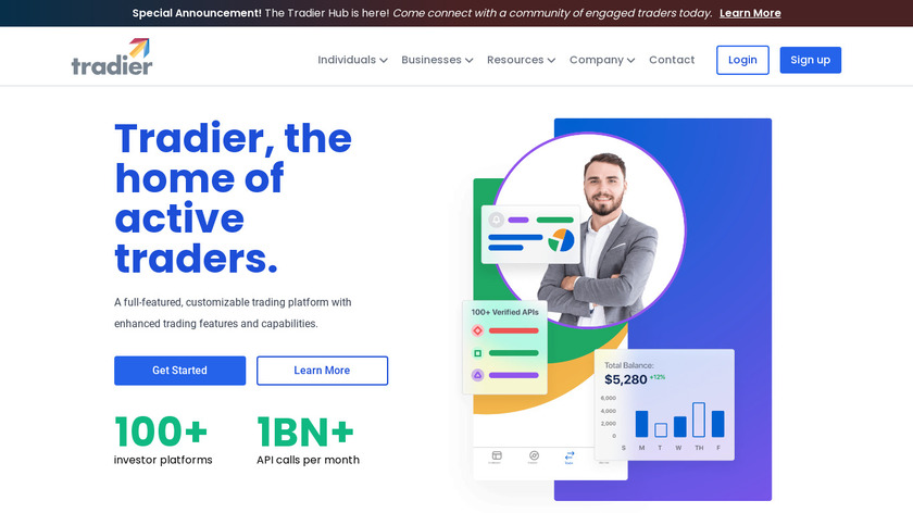 tradier Landing Page