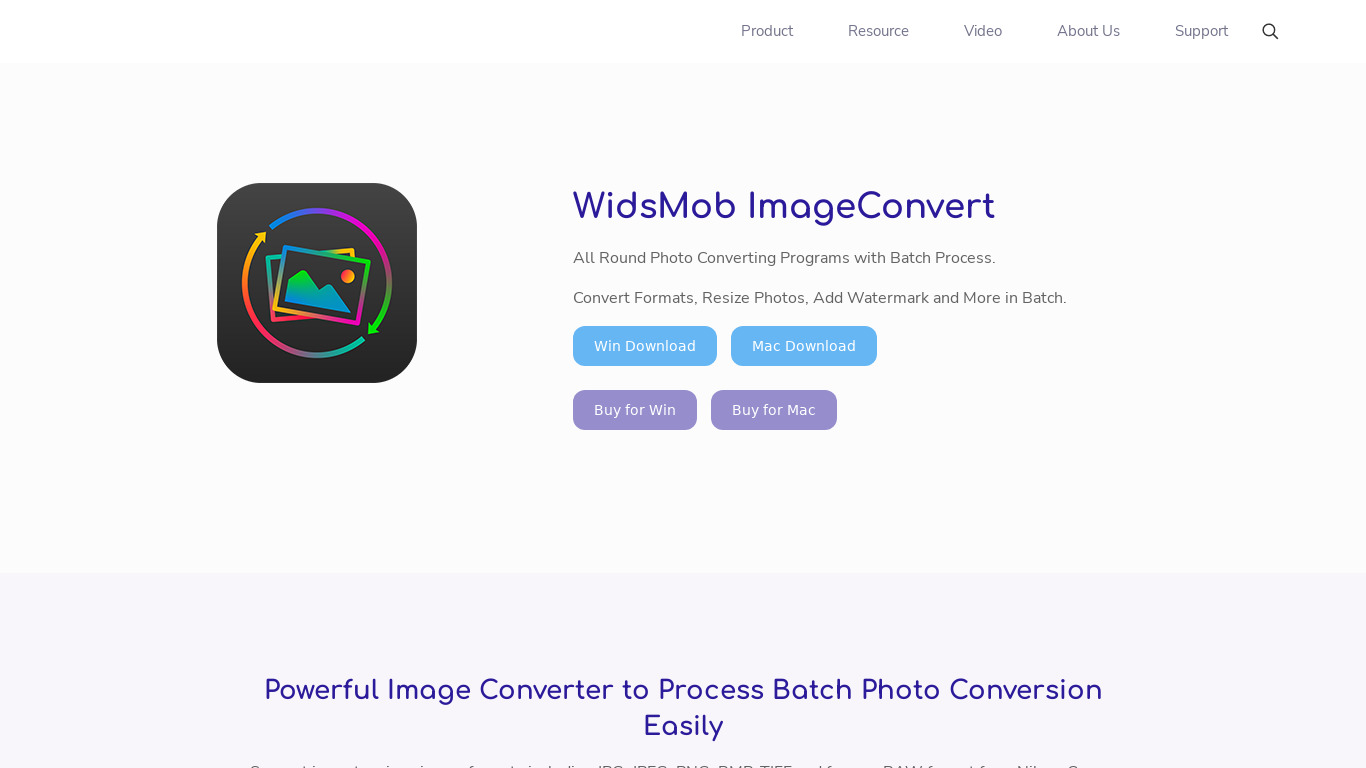 WidsMob ImageConvert Landing page