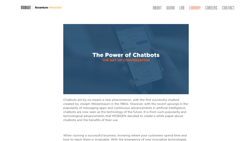 The Power of Chatbots Landing Page