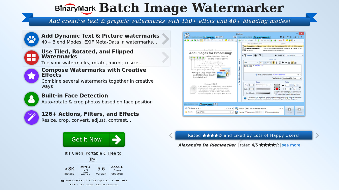 Batch Image Watermarker Landing page