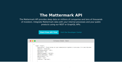 Mattermark API image