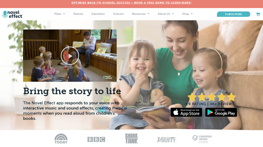 Novel Effect Landing Page